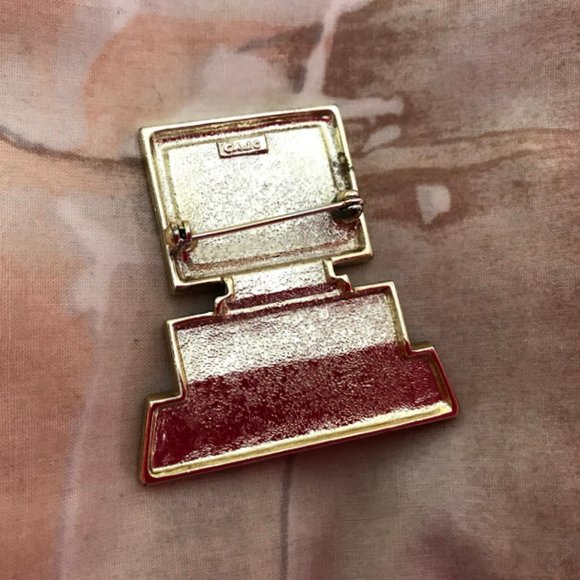 1980's Computer PC Brooch Pin Secretary - Picture 3 of 4